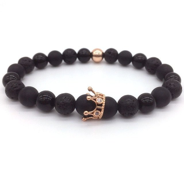 Lava Stone Crown Bracelet - Drip Culture Jewelry
