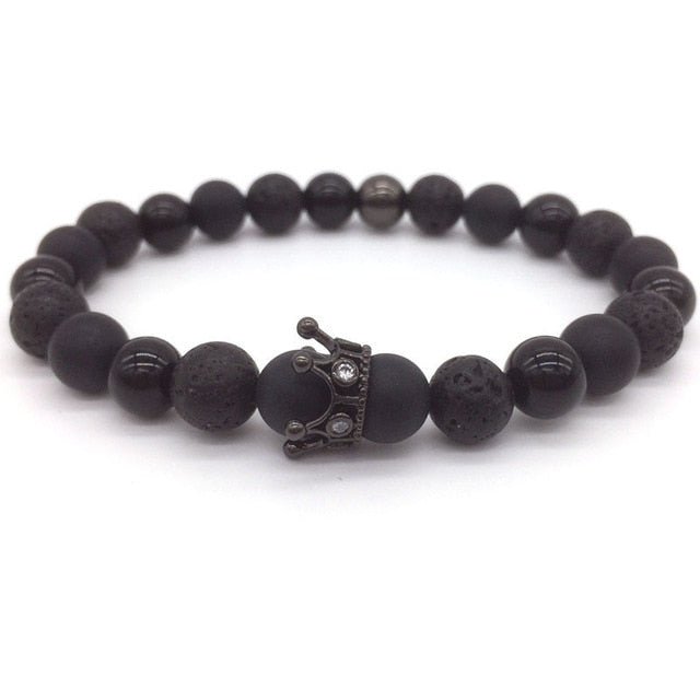 Lava Stone Crown Bracelet - Drip Culture Jewelry