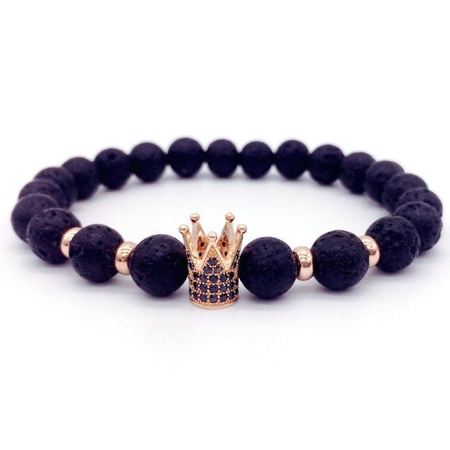 Lava Stone Crown Bracelet - Drip Culture Jewelry