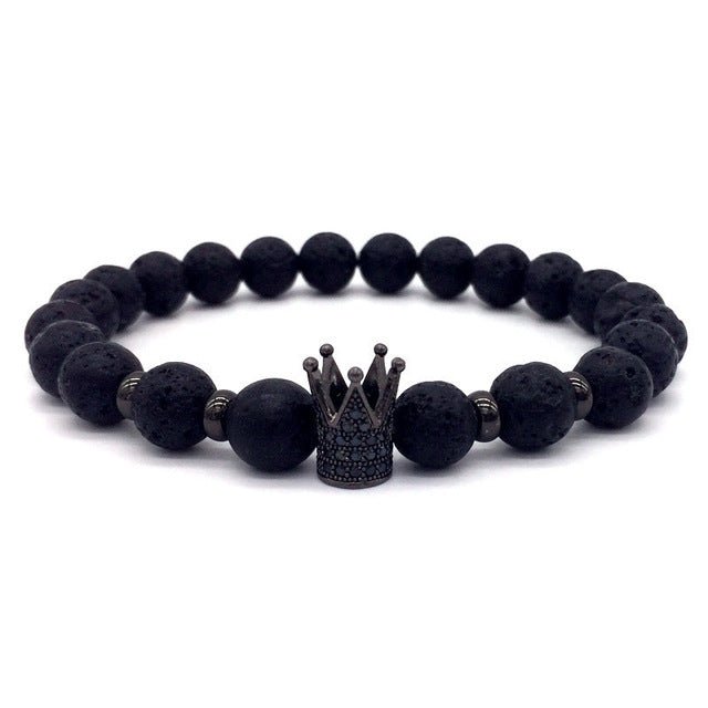 Lava Stone Crown Bracelet - Drip Culture Jewelry
