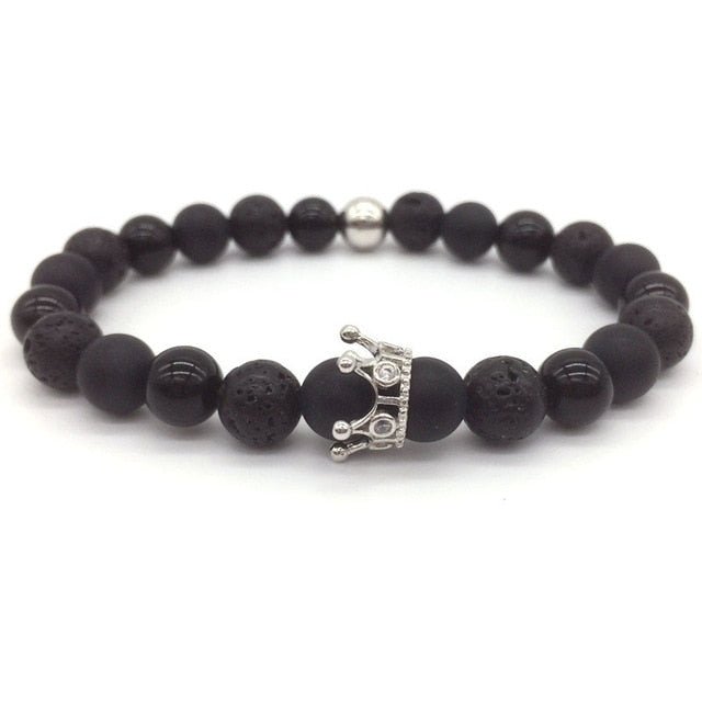 Lava Stone Crown Bracelet - Drip Culture Jewelry