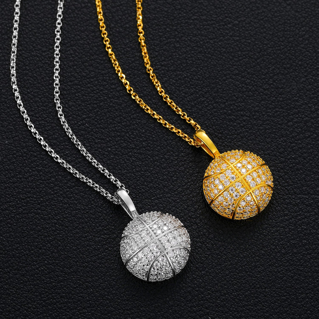 Moissanite Diamond Basketball Pendant - Drip Culture Jewelry