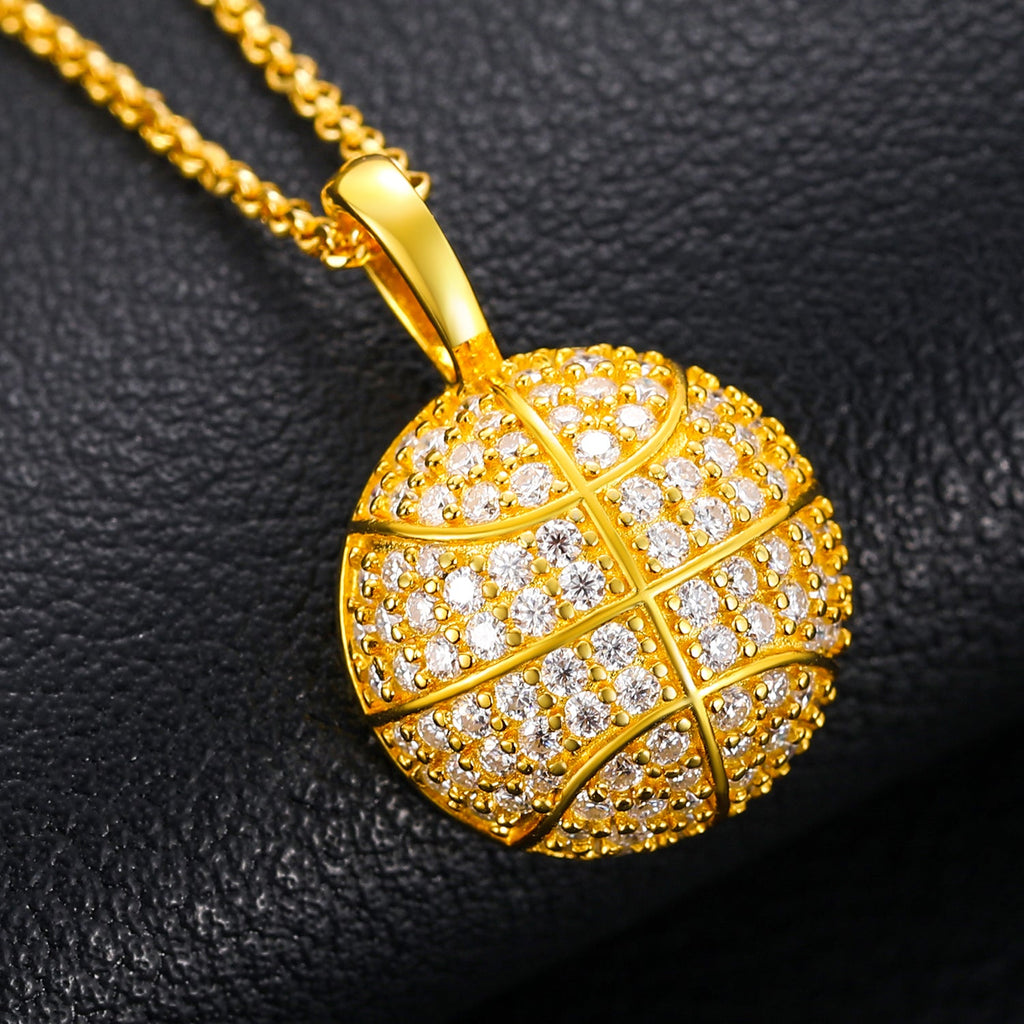 Moissanite Diamond Basketball Pendant - Drip Culture Jewelry