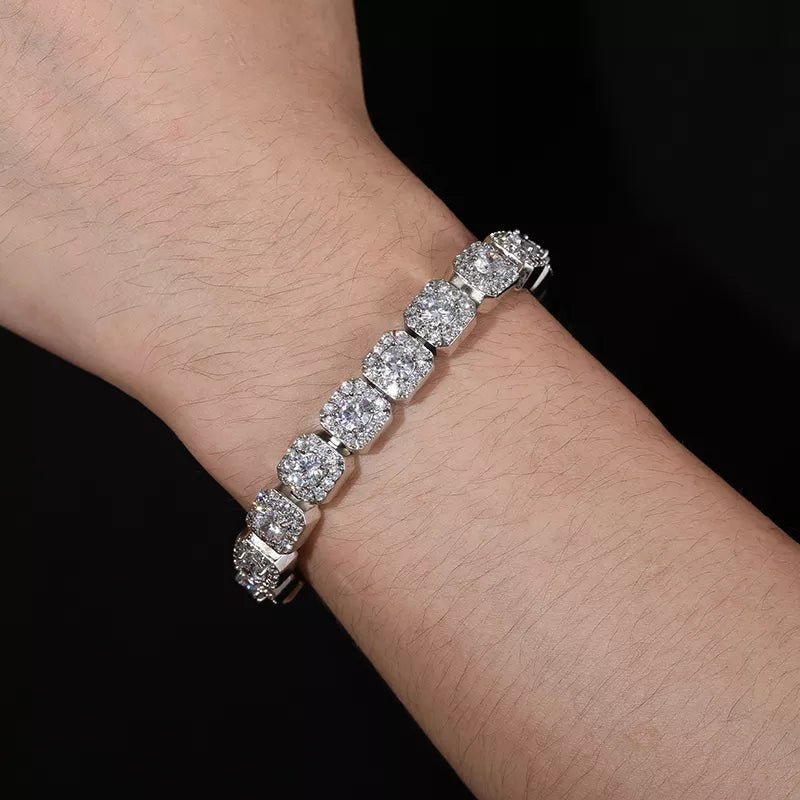 Moissanite Diamond Cluster Tennis Bracelet - Drip Culture Jewelry