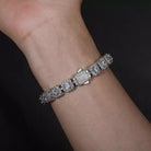 Moissanite Diamond Cluster Tennis Bracelet - Drip Culture Jewelry