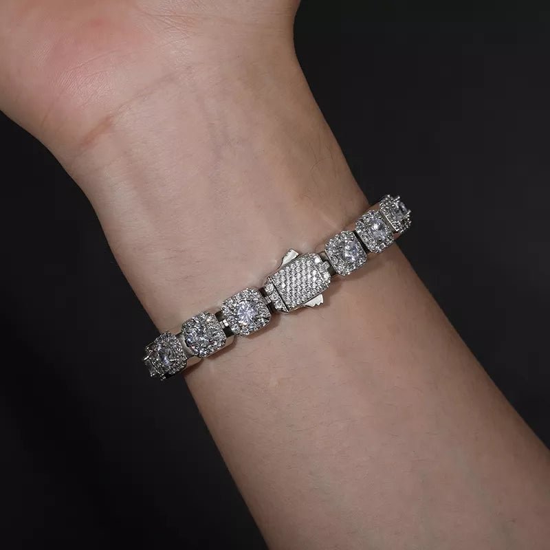 Moissanite Diamond Cluster Tennis Bracelet - Drip Culture Jewelry