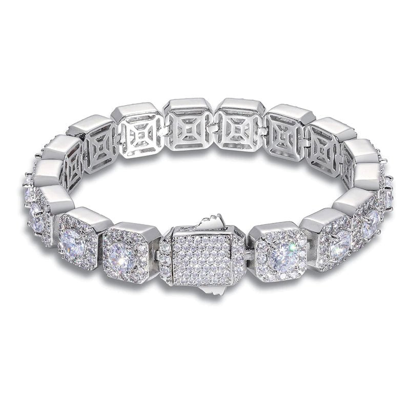 Moissanite Diamond Cluster Tennis Bracelet - Drip Culture Jewelry
