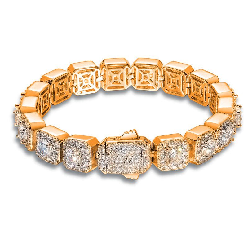 Moissanite Diamond Cluster Tennis Bracelet - Drip Culture Jewelry