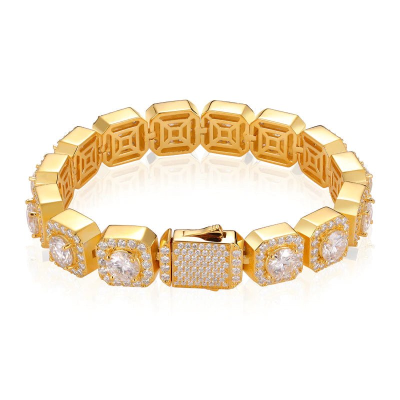 Moissanite Diamond Cluster Tennis Bracelet - Drip Culture Jewelry