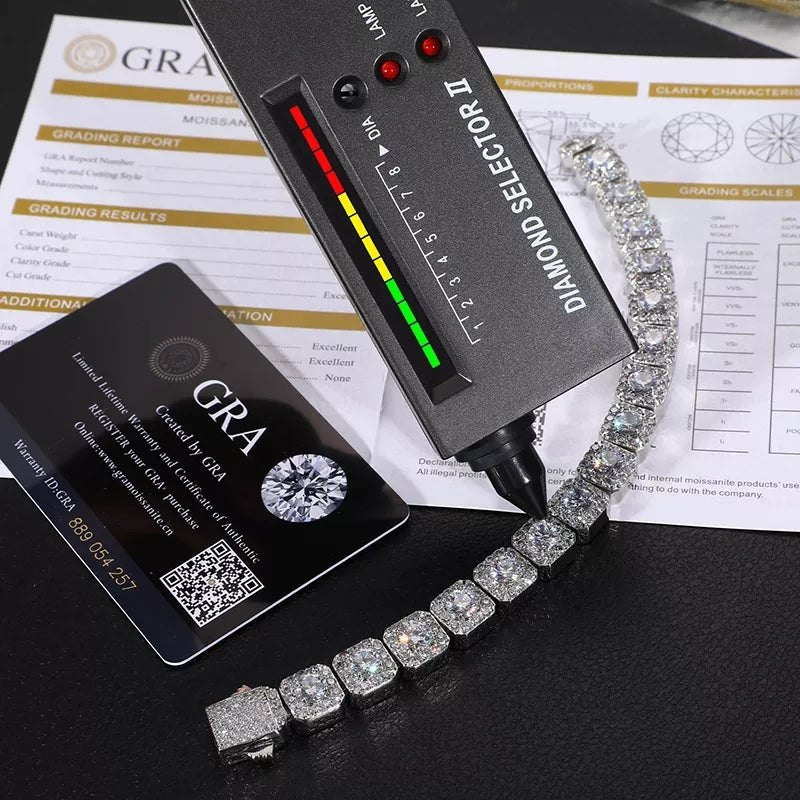 Moissanite Diamond Cluster Tennis Bracelet - Drip Culture Jewelry