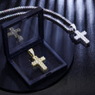 Moissanite Diamond Cuban Link Cross Pendant - Drip Culture Jewelry