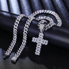 Moissanite Diamond Cuban Link Cross Pendant - Drip Culture Jewelry