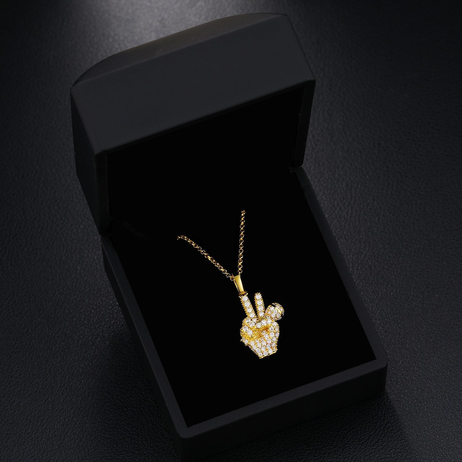 Moissanite Diamond Hand with Mic Pendant - Drip Culture Jewelry