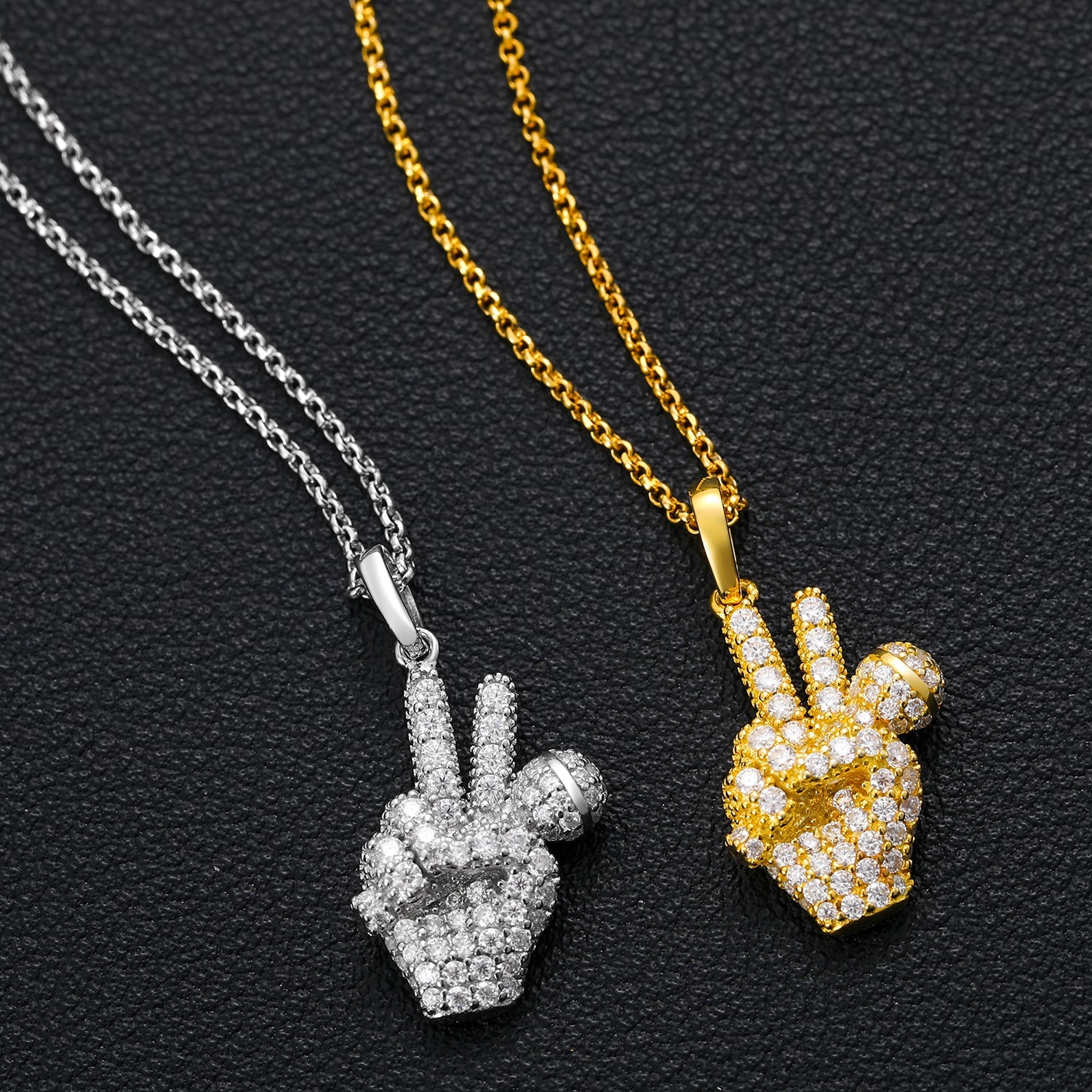 Moissanite Diamond Hand with Mic Pendant - Drip Culture Jewelry