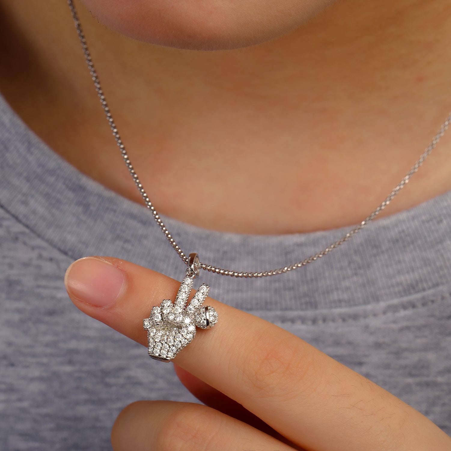 Moissanite Diamond Hand with Mic Pendant - Drip Culture Jewelry