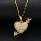 Moissanite Diamond Heart with Arrow Pendant - Drip Culture Jewelry