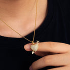 Moissanite Diamond Heart with Arrow Pendant - Drip Culture Jewelry