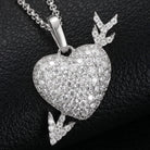 Moissanite Diamond Heart with Arrow Pendant - Drip Culture Jewelry
