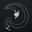 Moissanite Diamond Heart with Arrow Pendant - Drip Culture Jewelry