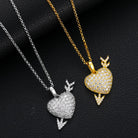 Moissanite Diamond Heart with Arrow Pendant - Drip Culture Jewelry
