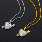 Moissanite Diamond Heart with Arrow Pendant - Drip Culture Jewelry