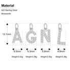 Moissanite Diamond Single Letter Pendant - Drip Culture Jewelry