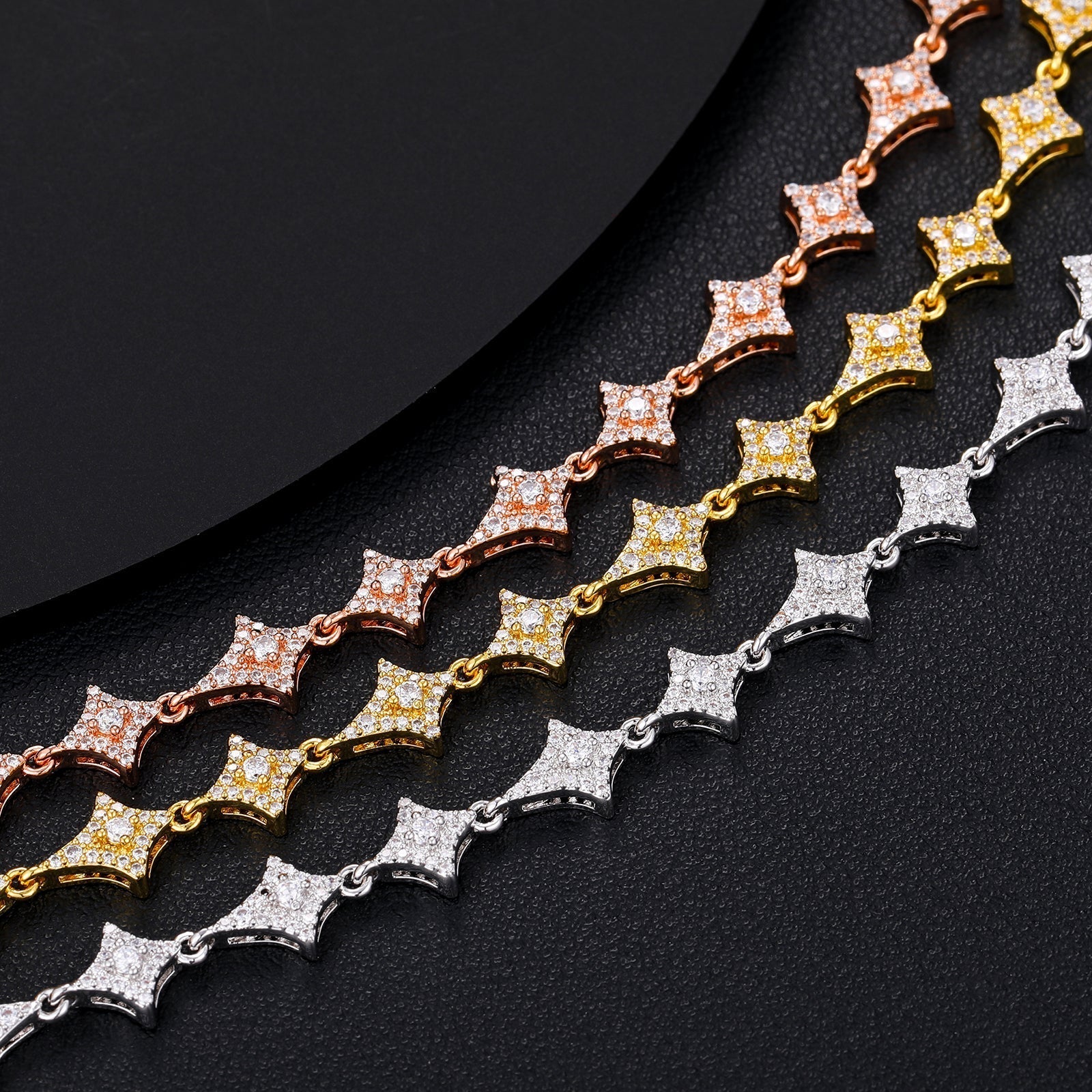 Moissanite Diamond Star Shaped Chain - Drip Culture Jewelry