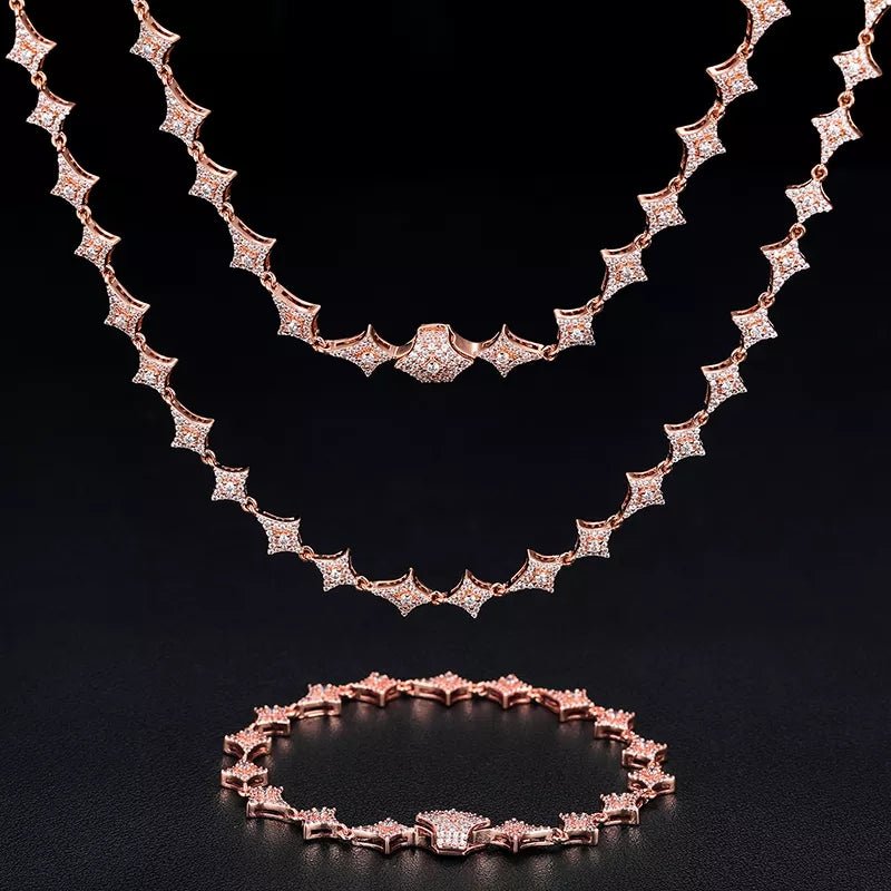 Moissanite Diamond Star Shaped Chain - Drip Culture Jewelry