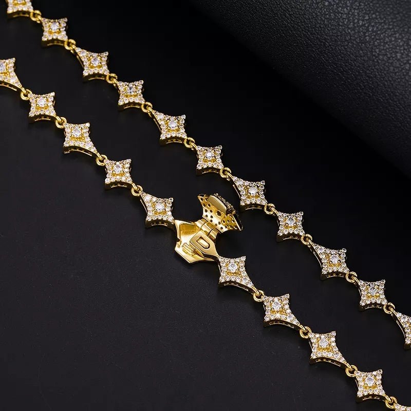 Moissanite Diamond Star Shaped Chain - Drip Culture Jewelry