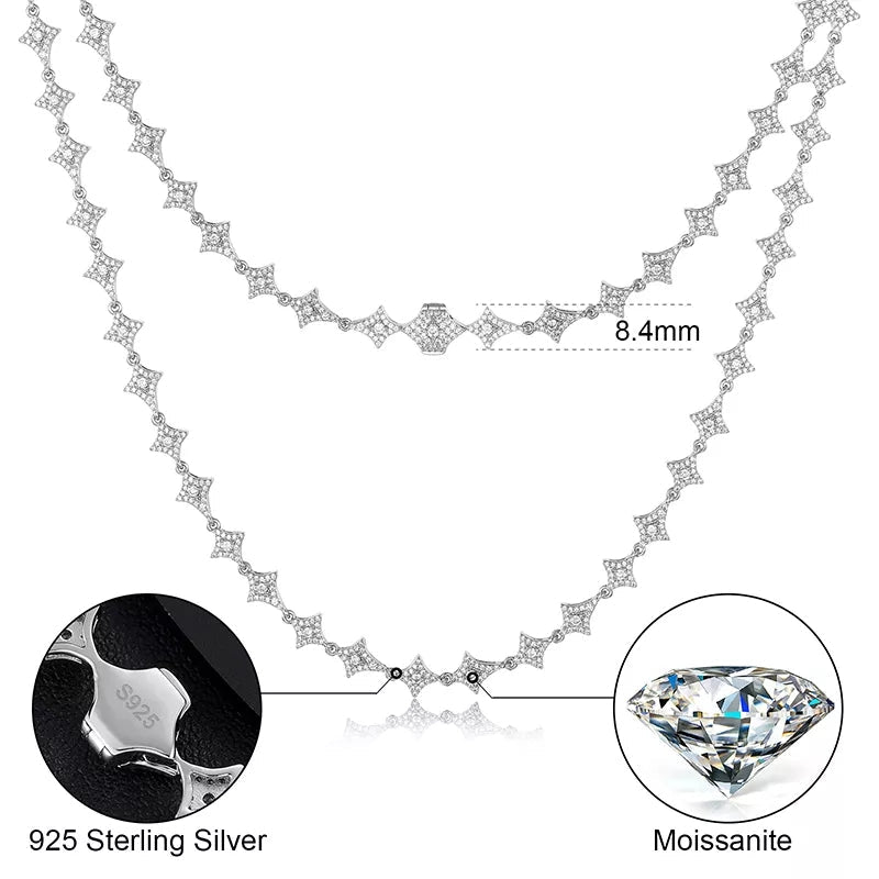 Moissanite Diamond Star Shaped Chain - Drip Culture Jewelry