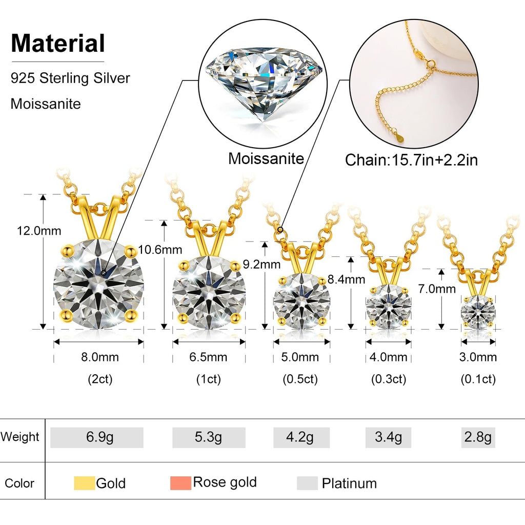 Moissanite Single Diamond Pendant - Drip Culture Jewelry