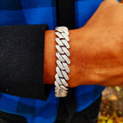 Premium 12mm 18k Gold Diamond Prong Cuban Link Bracelet - Drip Culture Jewelry