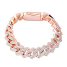 Premium 12mm 18k Gold Diamond Prong Cuban Link Bracelet - Drip Culture Jewelry