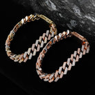 Premium 12mm 18k Gold Diamond Prong Cuban Link Bracelet - Drip Culture Jewelry