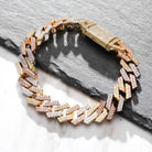 Premium 12mm 18k Gold Diamond Prong Cuban Link Bracelet - Drip Culture Jewelry