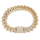 Premium 12mm 18k Gold Diamond Prong Cuban Link Bracelet - Drip Culture Jewelry