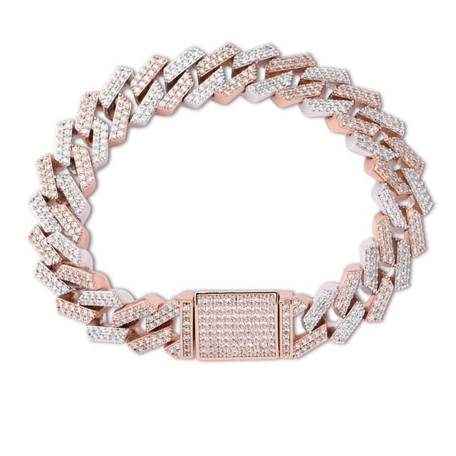 Premium 12mm 18k Gold Diamond Prong Cuban Link Bracelet - Drip Culture Jewelry