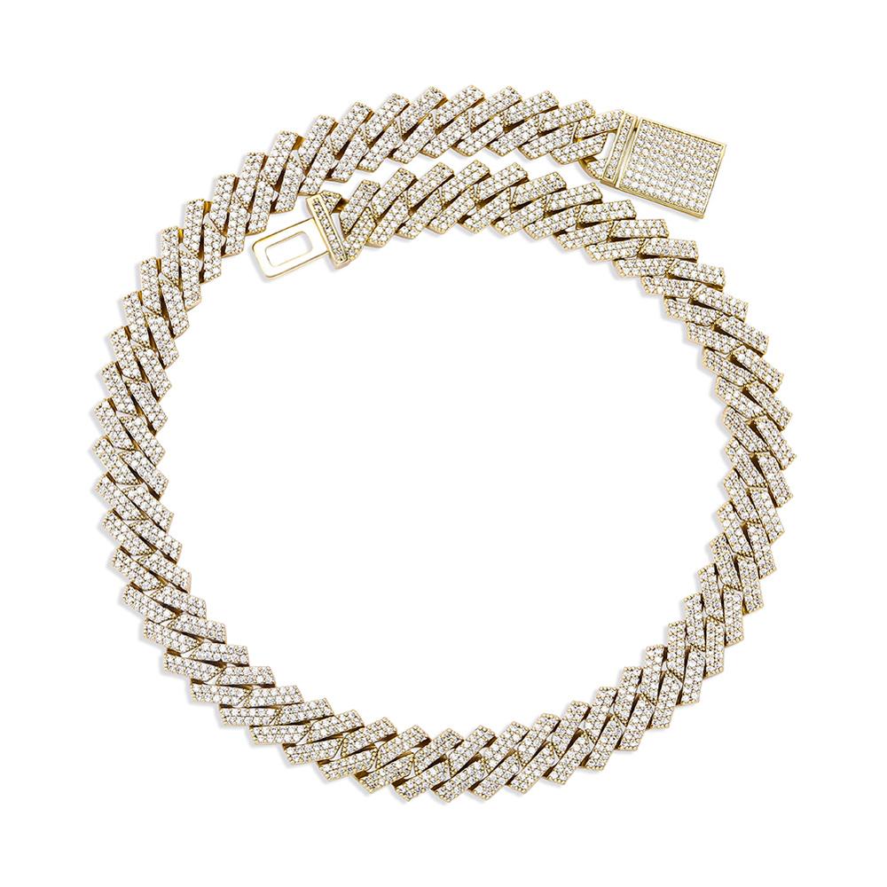 Premium 12mm 18k Gold Diamond Prong Cuban Link Chain - Drip Culture Jewelry