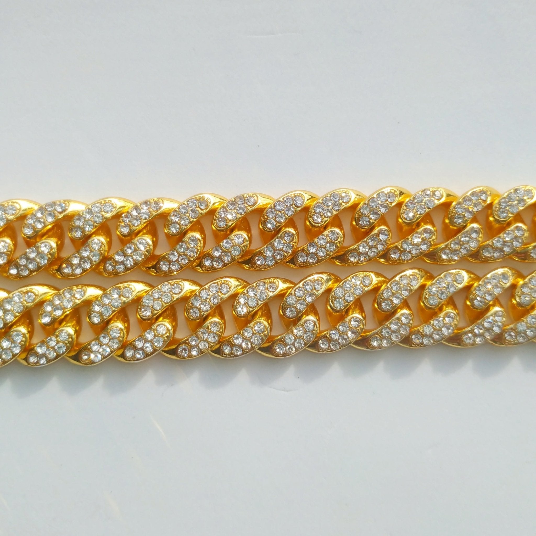 Premium 13mm 18k Gold Diamond Miami Cuban Link Set ( 2 Pieces ) - Drip Culture Jewelry