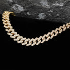 Premium 13mm 18K Gold Diamond Prong Cuban Link Set (2 Pieces ) - Drip Culture Jewelry