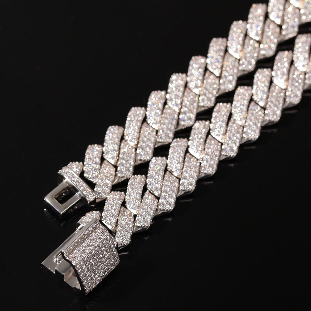 Premium 13mm 18K Gold Diamond Prong Cuban Link Set (2 Pieces ) - Drip Culture Jewelry