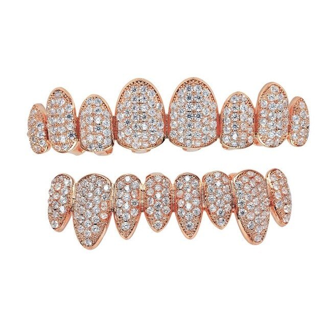Premium 18K Gold Coloured Diamond Grillz - Drip Culture Jewelry