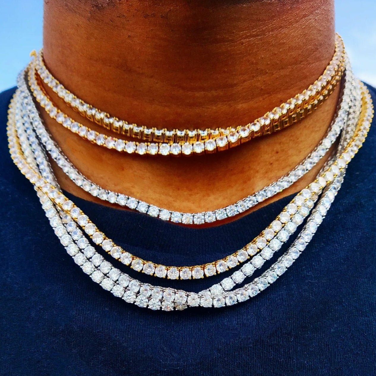 Premium 18K Gold Diamond Tennis Chain - Diamond Tennis Necklace – Drip ...
