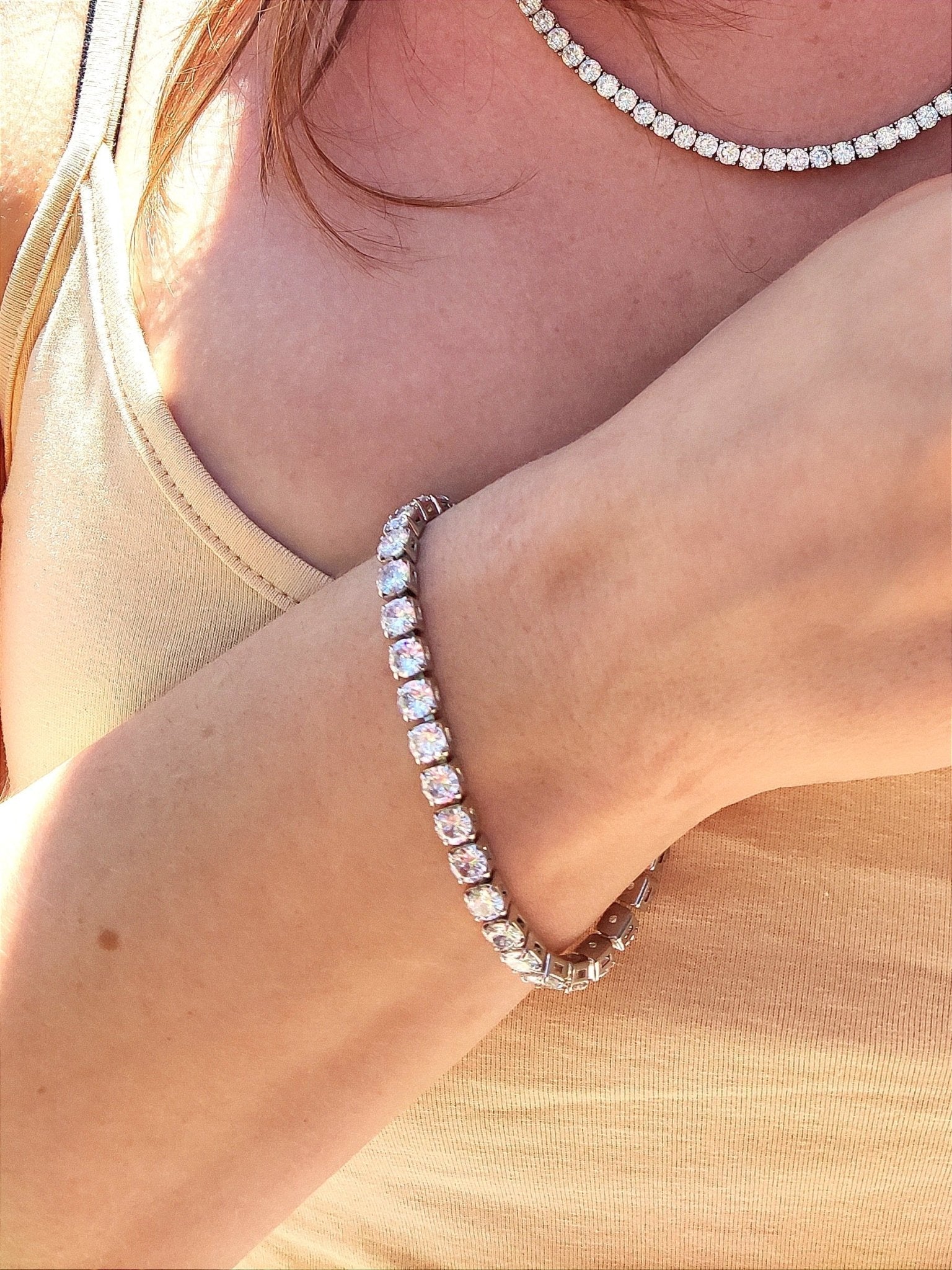 Premium 18K Gold Diamond Tennis Chain Bracelet Set ( 2 Pieces ) - Drip Culture Jewelry