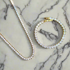 Premium 18K Gold Diamond Tennis Chain Bracelet Set ( 2 Pieces ) - Drip Culture Jewelry