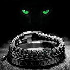 Roman Numerals Leopard Rope Bracelet Set ( 3 Pieces ) - Drip Culture Jewelry