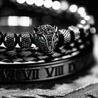 Roman Numerals Leopard Rope Bracelet Set ( 3 Pieces ) - Drip Culture Jewelry