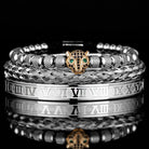 Roman Numerals Leopard Rope Bracelet Set ( 3 Pieces ) - Drip Culture Jewelry