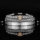 Roman Numerals Leopard Rope Bracelet Set ( 3 Pieces ) - Drip Culture Jewelry