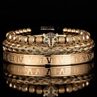 Roman Numerals Leopard Rope Bracelet Set ( 3 Pieces ) - Drip Culture Jewelry